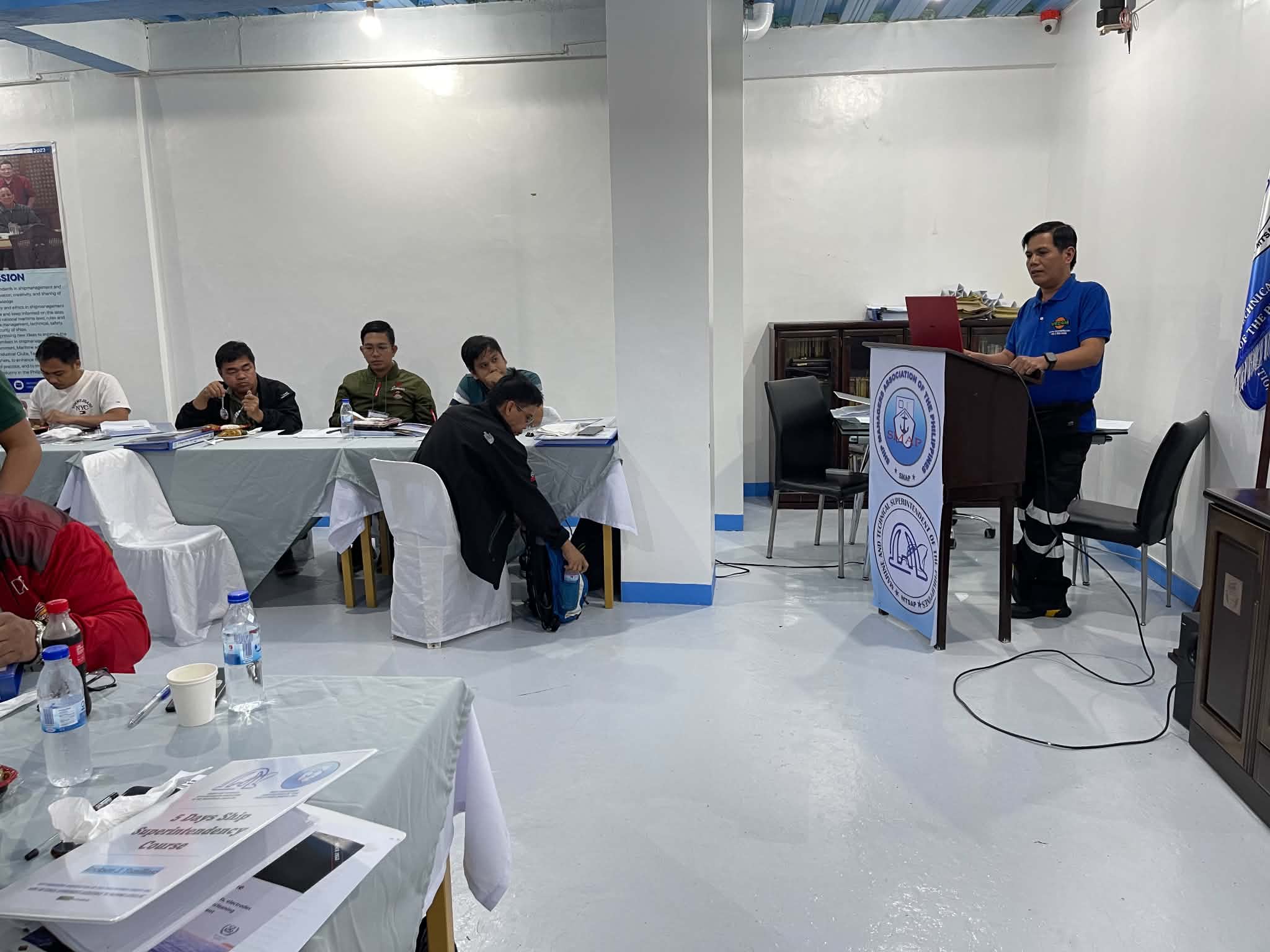 Vecom Philippines representative presenting at a ship superintendency training seminar